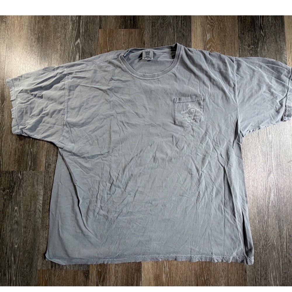 Comfort Colors Graphic Tee Mens 3XL Blue Hooked on Helping Marlin Pocket T-Shirt